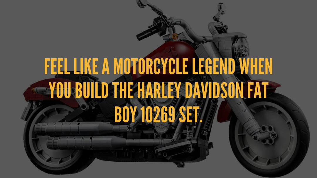 Feel like a motorcycle legend when you build the Harley Davidson Fat Boy 10269 Set.