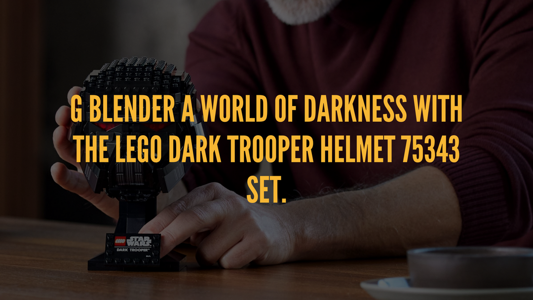 G Blender a world of darkness with the LEGO Dark Trooper Helmet 75343 Set.