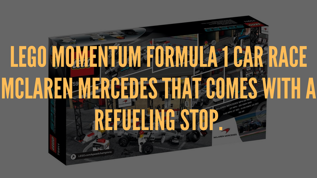 LEGO momentum formula 1 car race McLaren Mercedes that comes with a refueling stop.