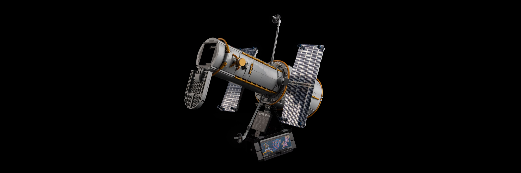 LEGO® Hubble Space Telescope 11382 with the Game of Bricks light kit installed and switched on