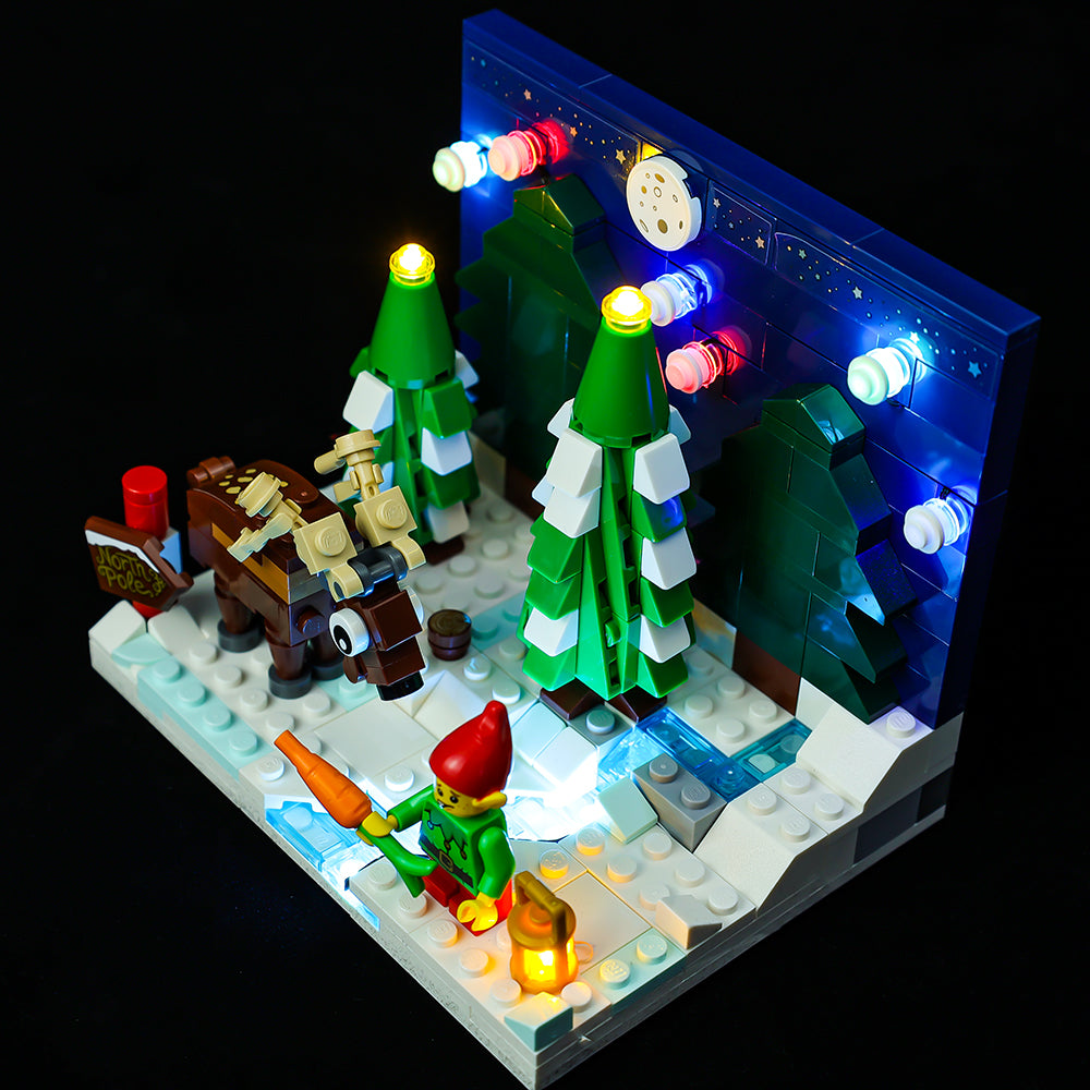 LEGO® Santa’s Front Yard 40484 light kit, illuminated gallery view 6