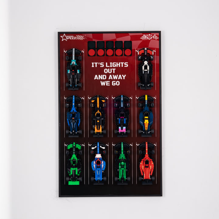 Display Wall-Mount for LEGO F1 Race Car 77242-77251