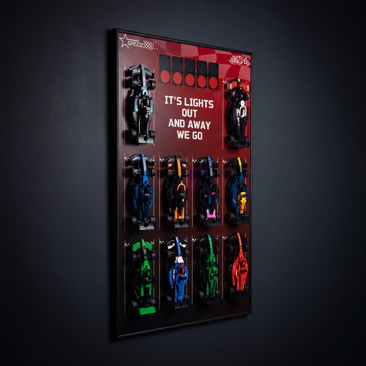 LEGO Speed Champions F1 grid wall mount - side