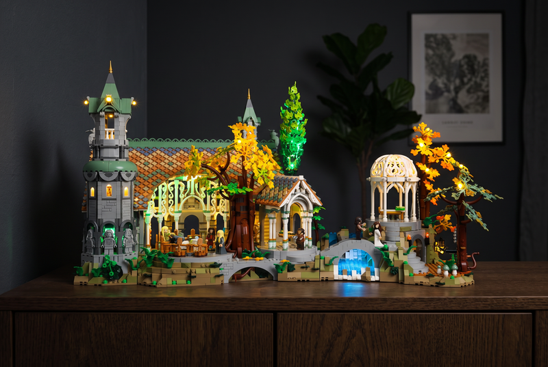 LEGO® Rivendell lit with a Game of Bricks LED light kit