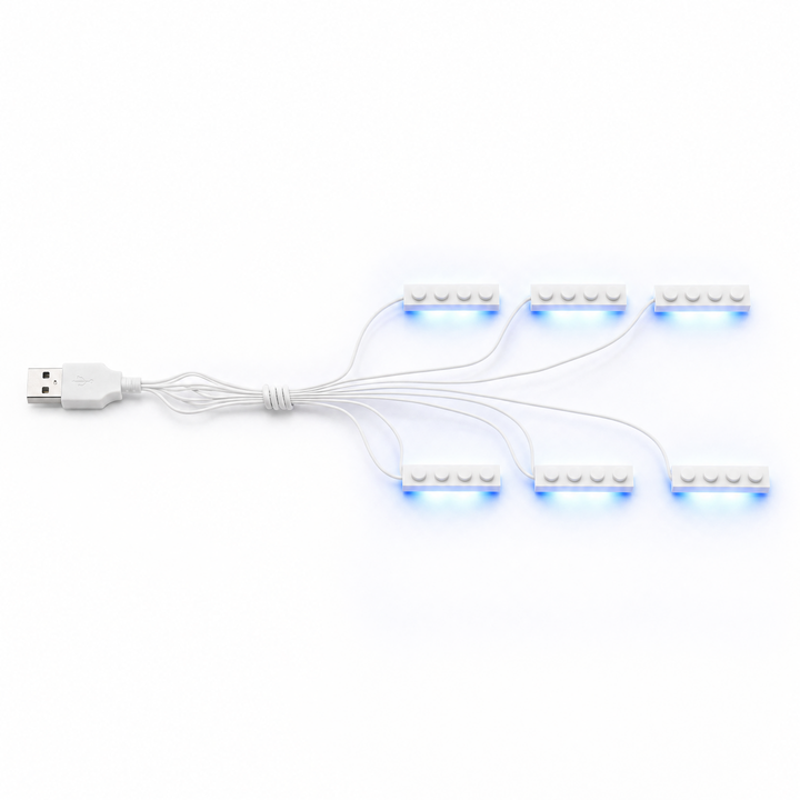 Blue 6 in 1 USB LED Light Kit