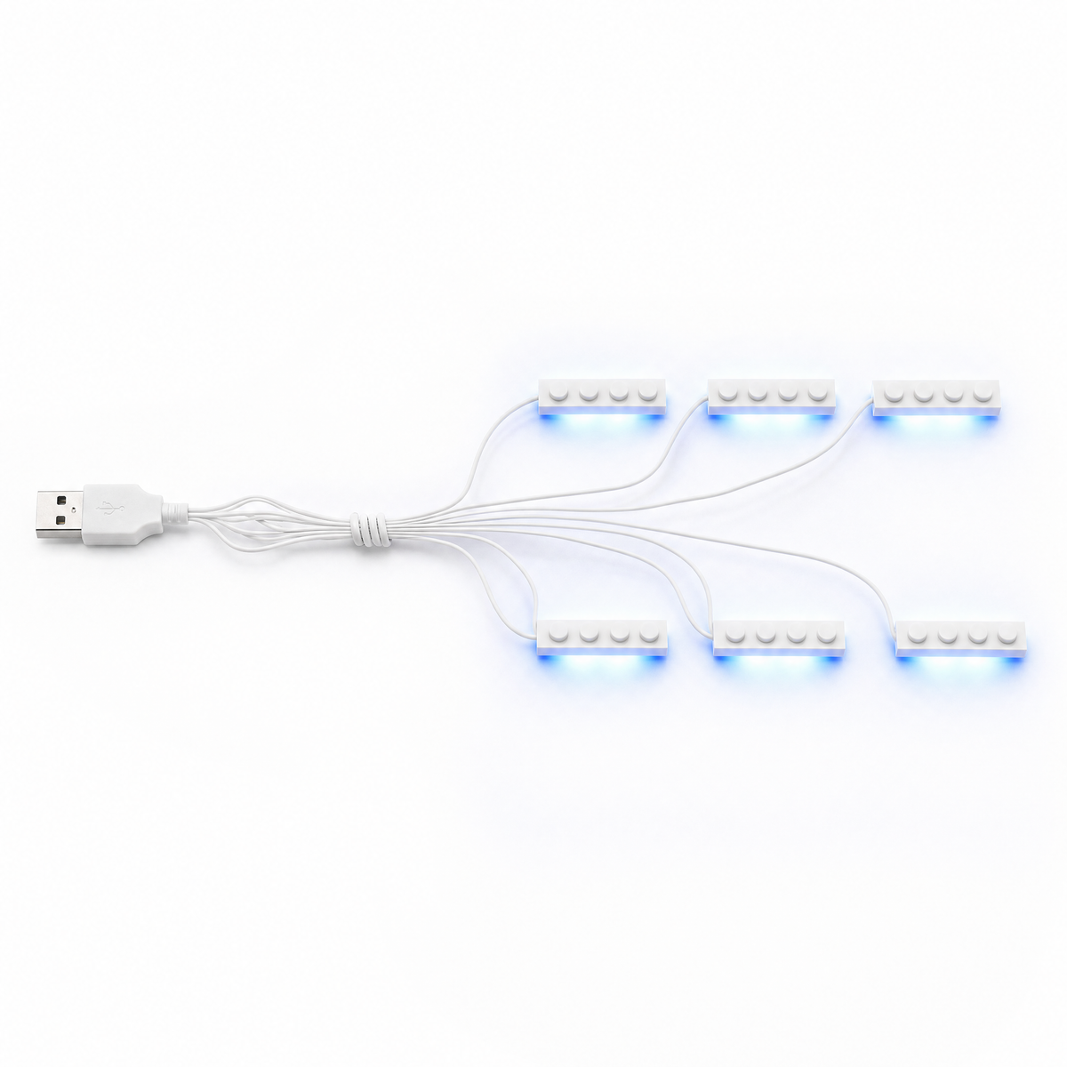 Blue 6 in 1 USB LED light kit for LEGO