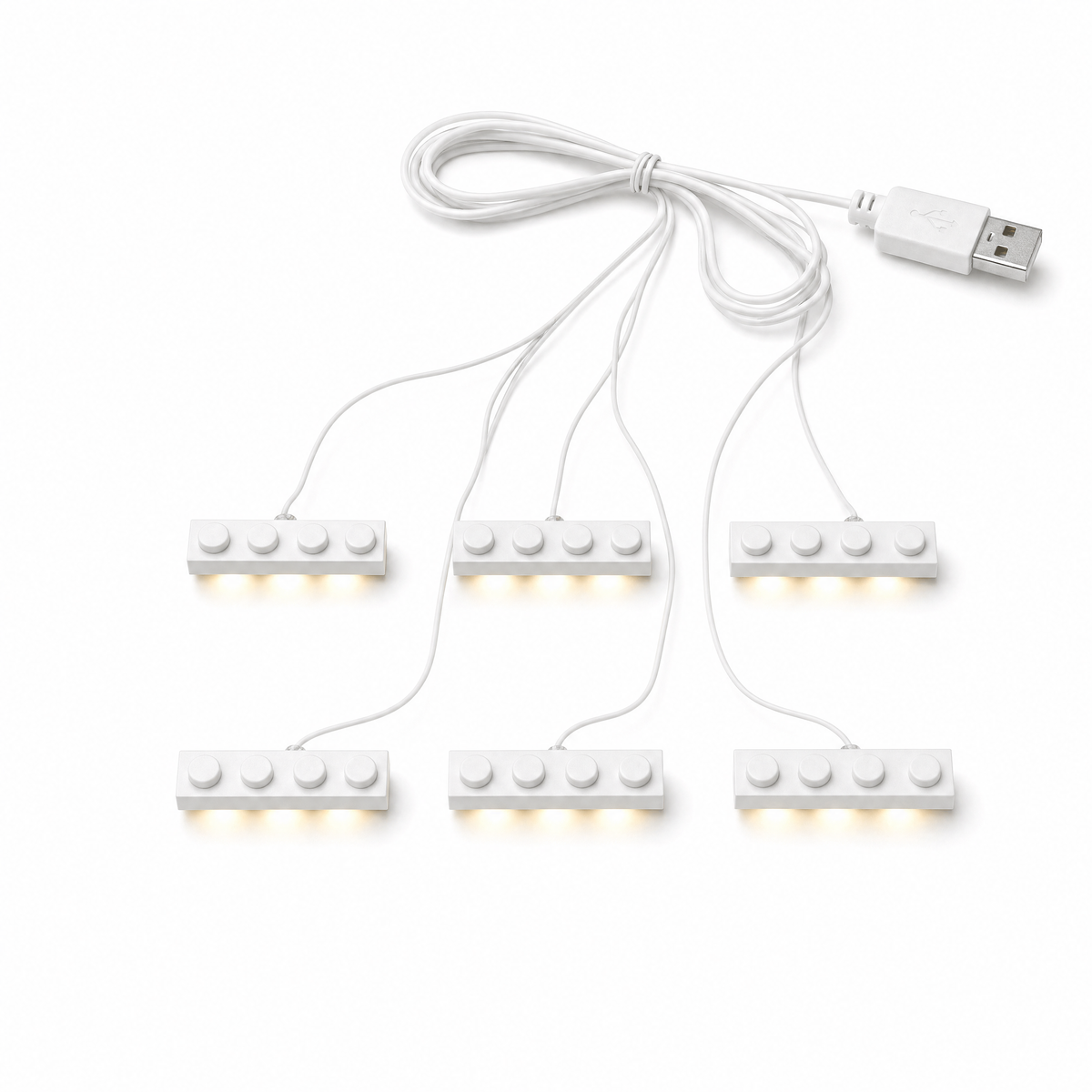 Warm 6 in 1 USB LED light kit for LEGO