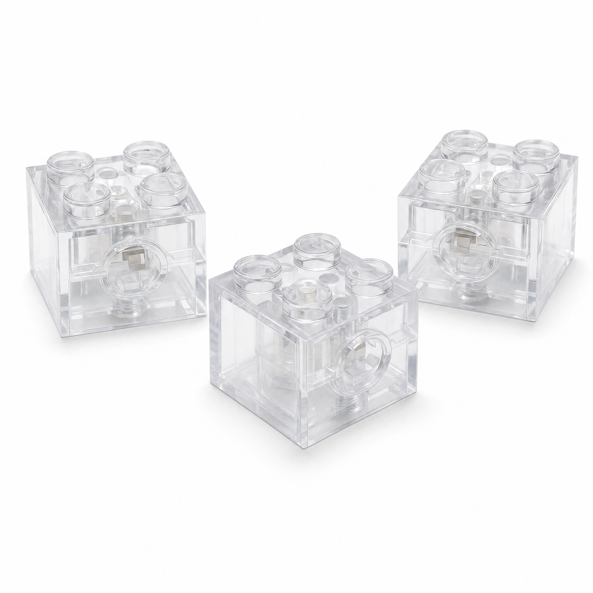 Clear LED light bricks for LEGO