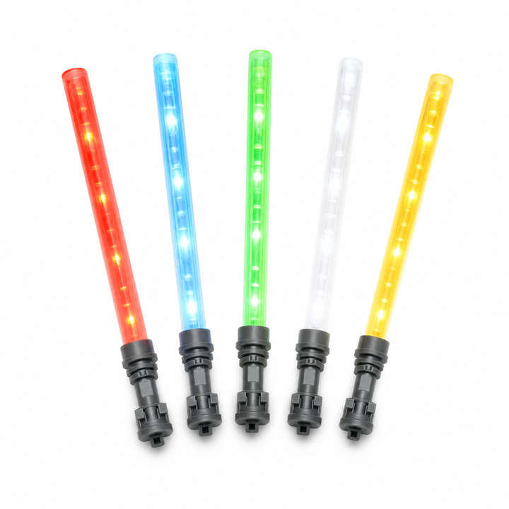 LED lightsabers for LEGO minifigures, five colors