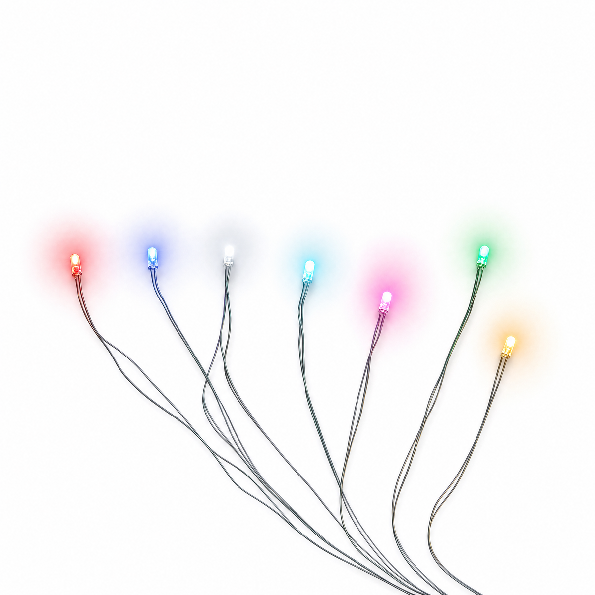 Bit Lights for LEGO® glowing in multiple colors on white