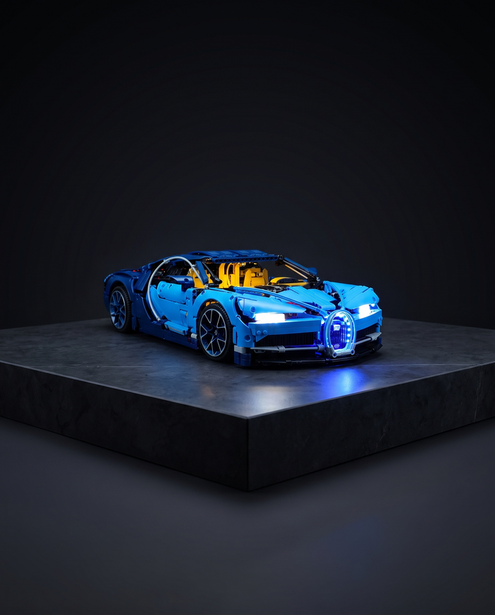 LEGO® Technic™ set lit with a Game of Bricks LED light kit