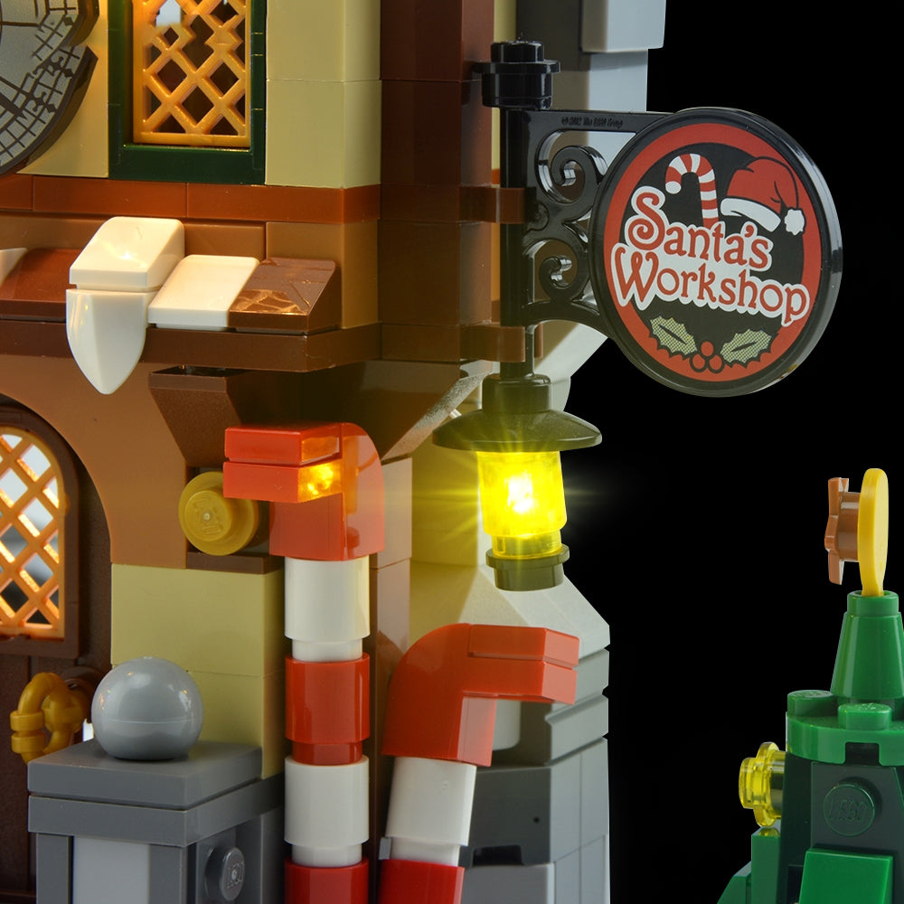Light Kit for LEGO® Santa's Workshop 10245 - workshop sign and lamp detail