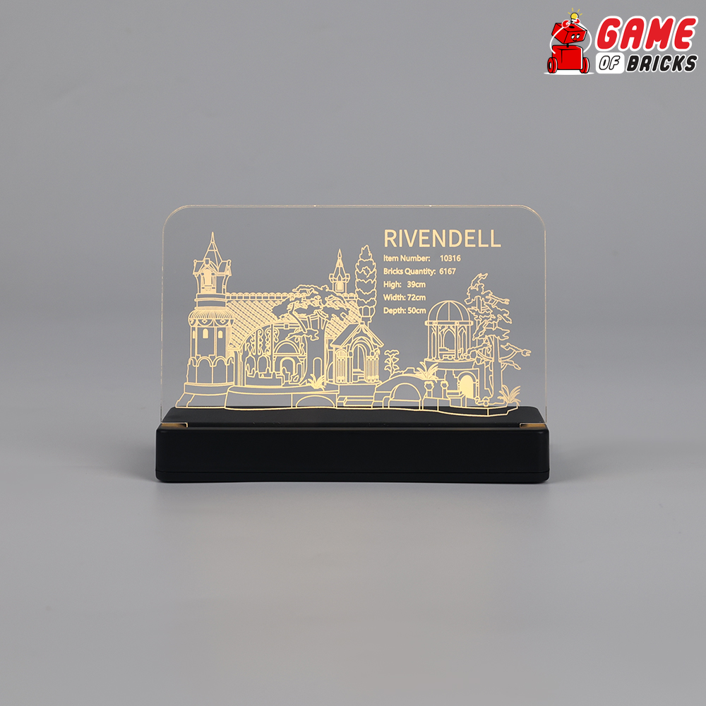 LED Nameplate for LEGO The Lord of the Rings: Rivendell 10316