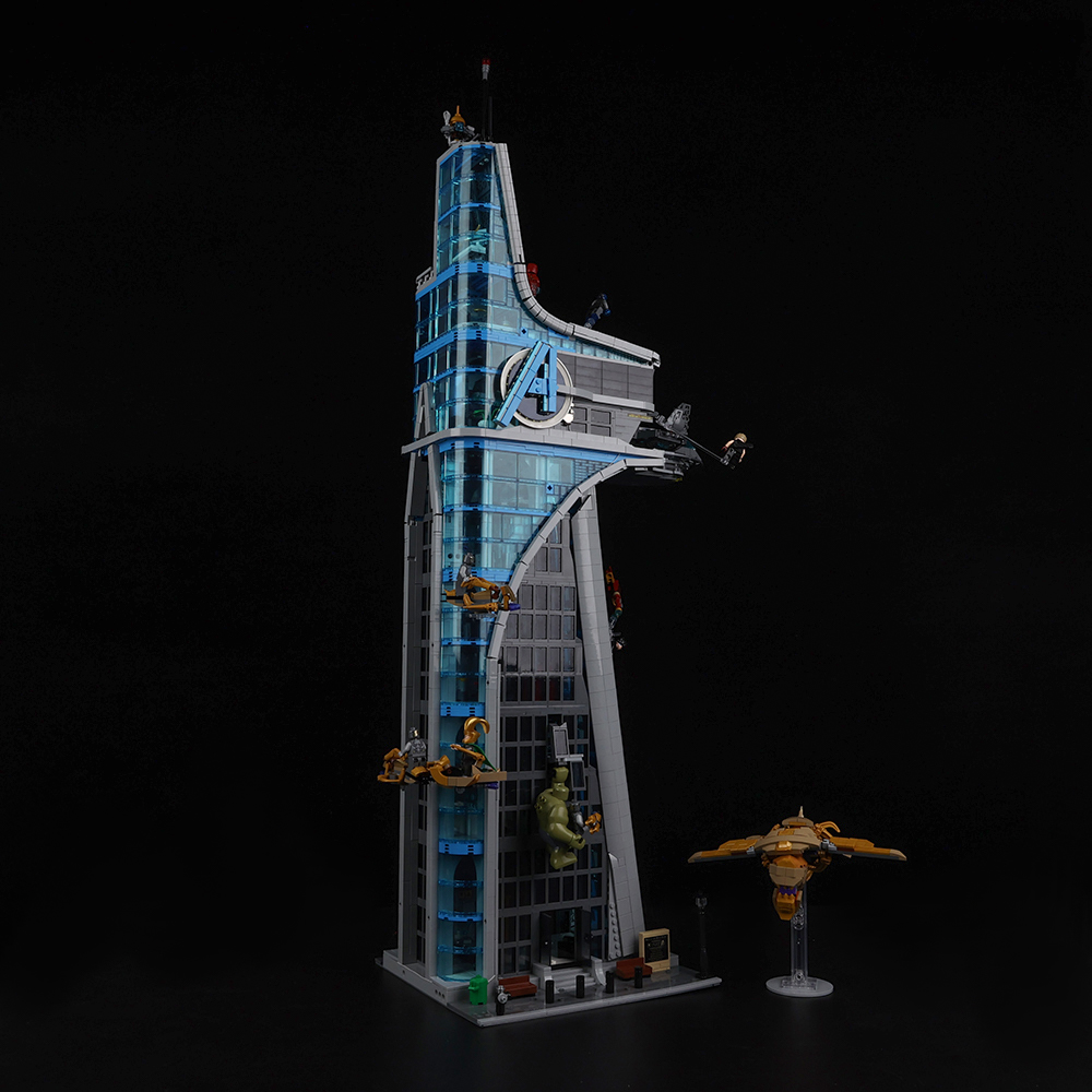 Light Kit for LEGO® Avengers Tower 76269 - tower and helicopter with subtle lighting