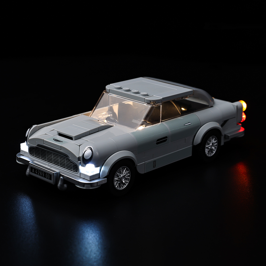 Light Kit for LEGO® 007 Aston Martin DB5 76911 - illuminated front quarter view
