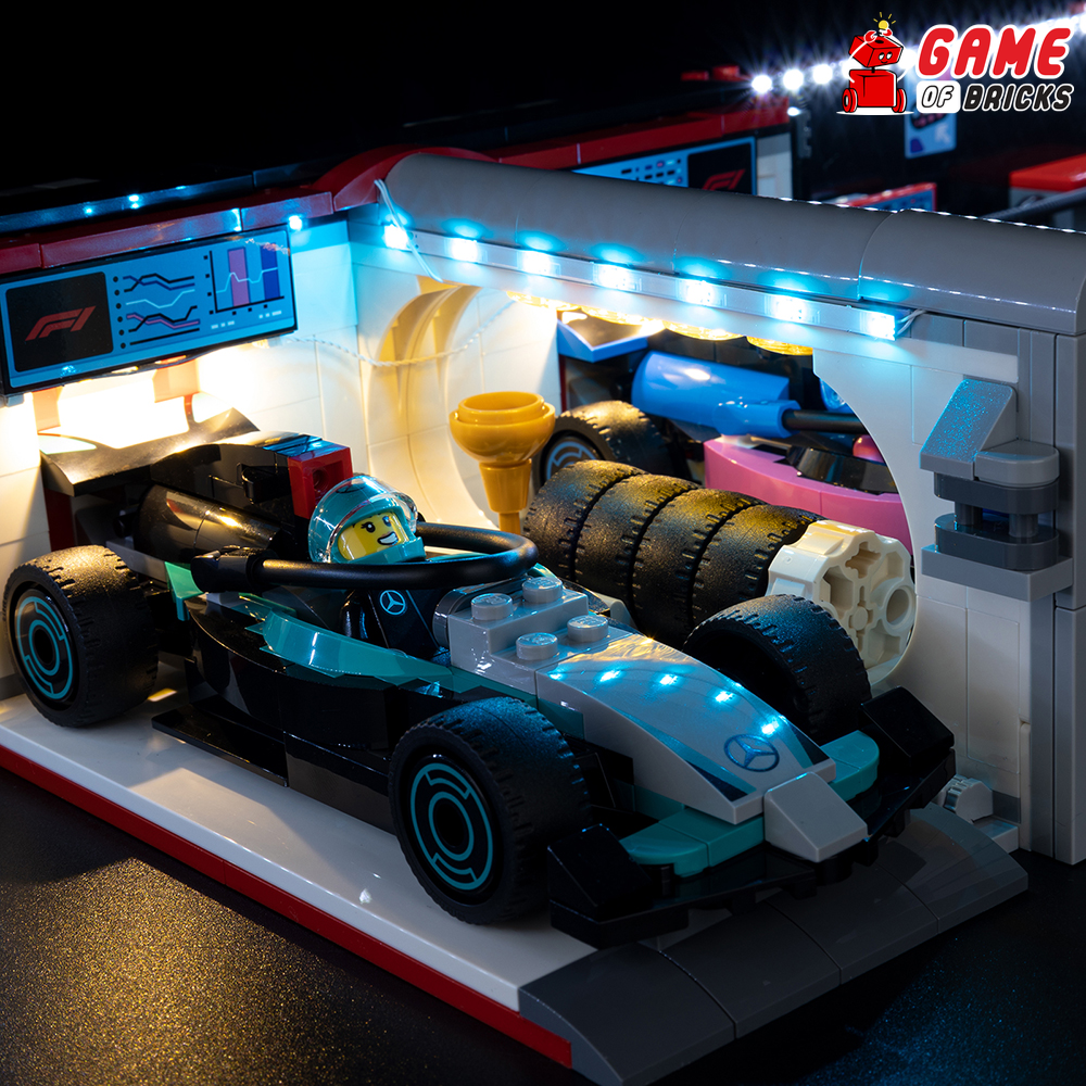 LEGO F1 Garage & Mercedes-AMG & Alpine Cars 60444 Light Kit