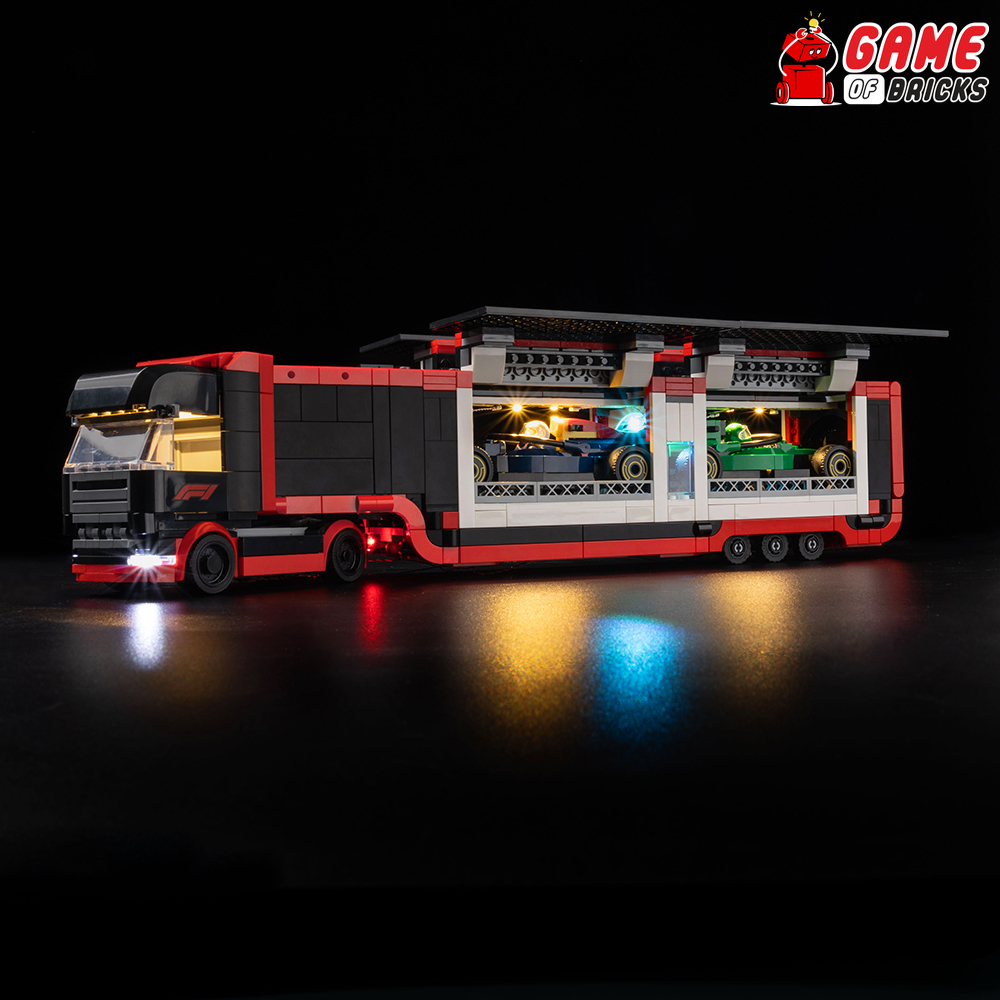 LEGO F1 Truck with RB20 & AMR24 F1 Cars 60445 Light Kit– Game of Bricks EU