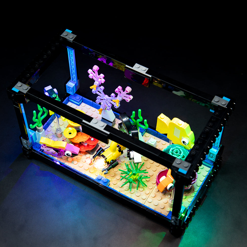 Lego fish tank with real online fish