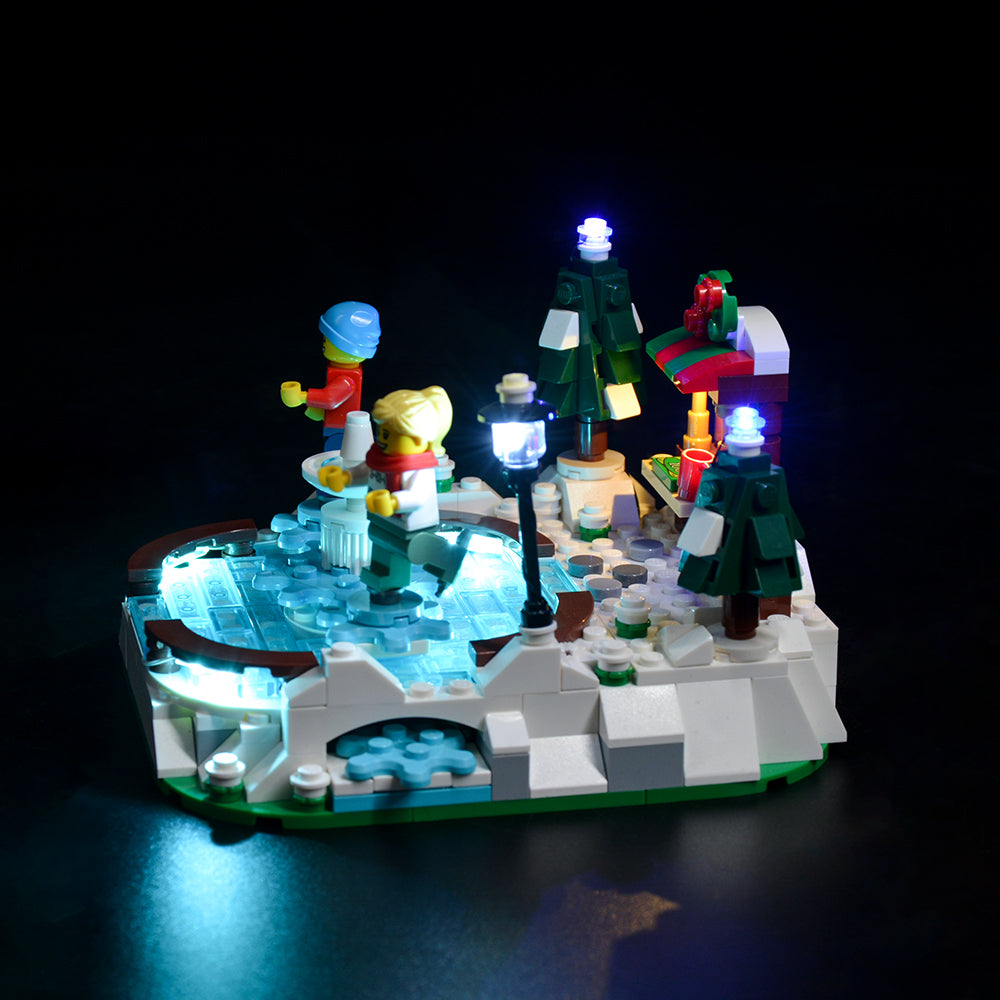 Light Kit for LEGO® Ice Skating Rink 40416 - ice rink, angled view
