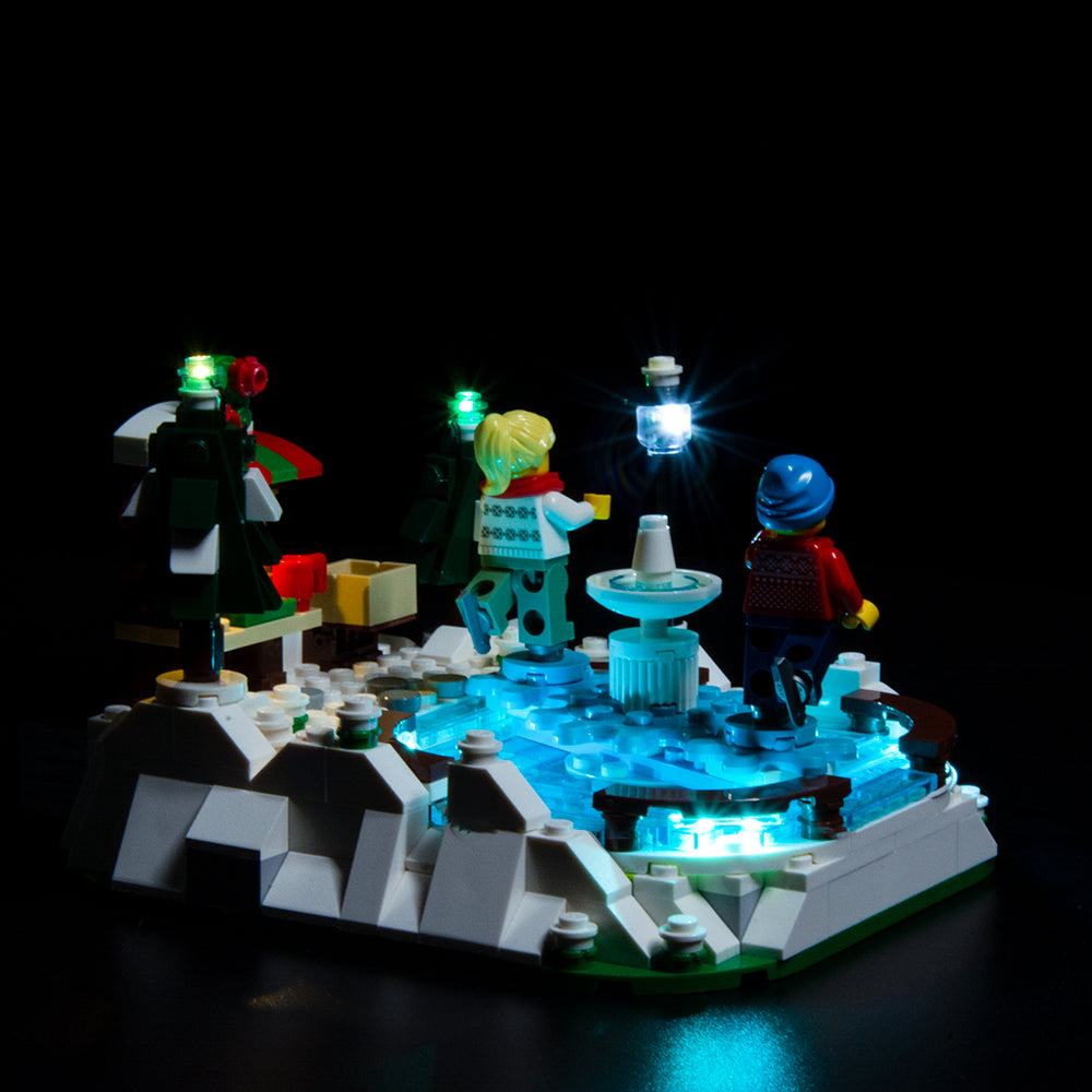 Light Kit for LEGO® Ice Skating Rink 40416 - ice rink, rear angled view
