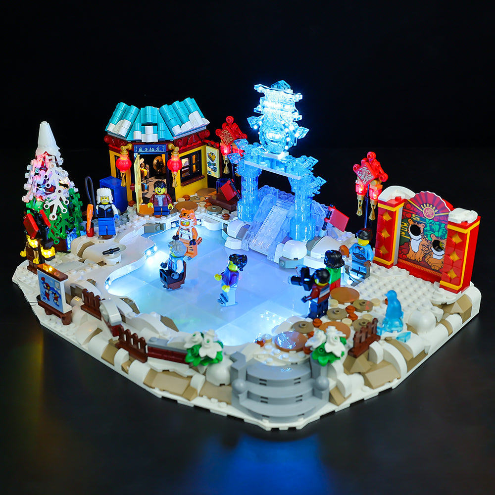 LEGO® Lunar New Year Ice Festival 80109 light kit, illuminated gallery view 3