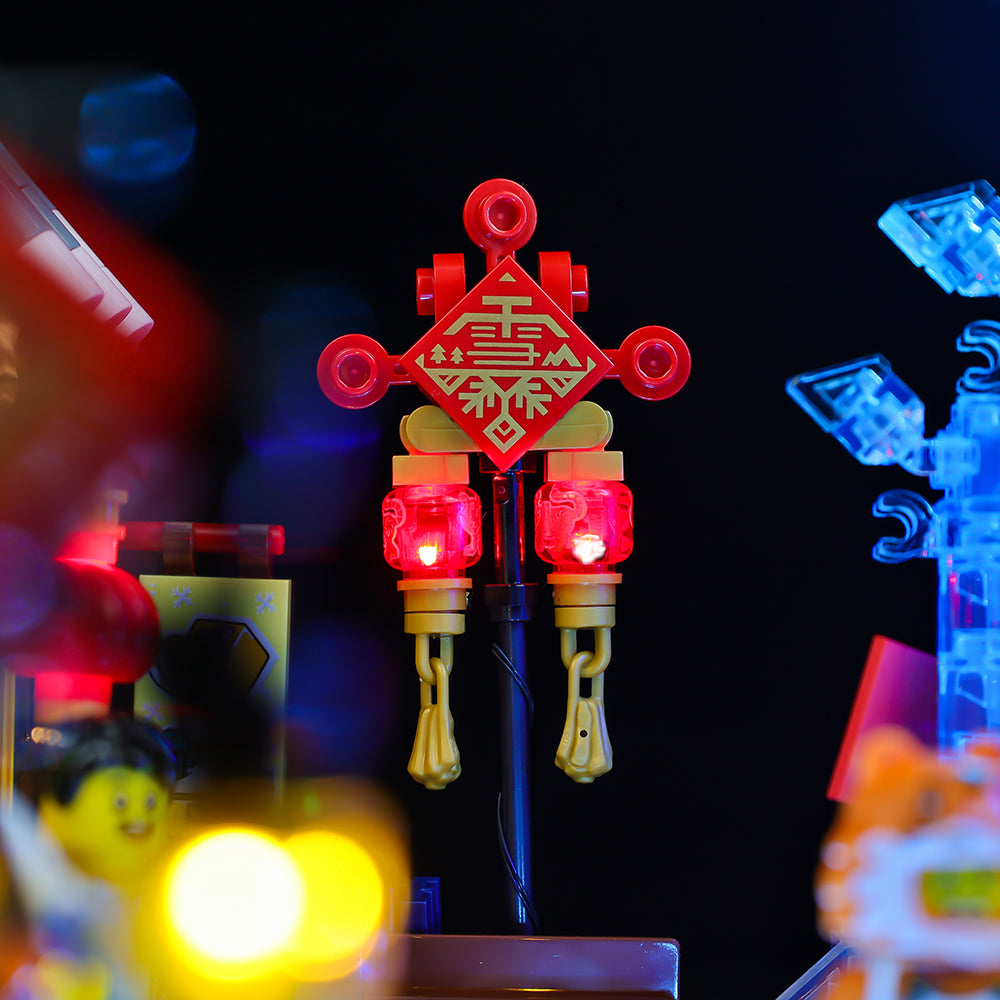 LEGO® Lunar New Year Ice Festival 80109 light kit, illuminated gallery view 9