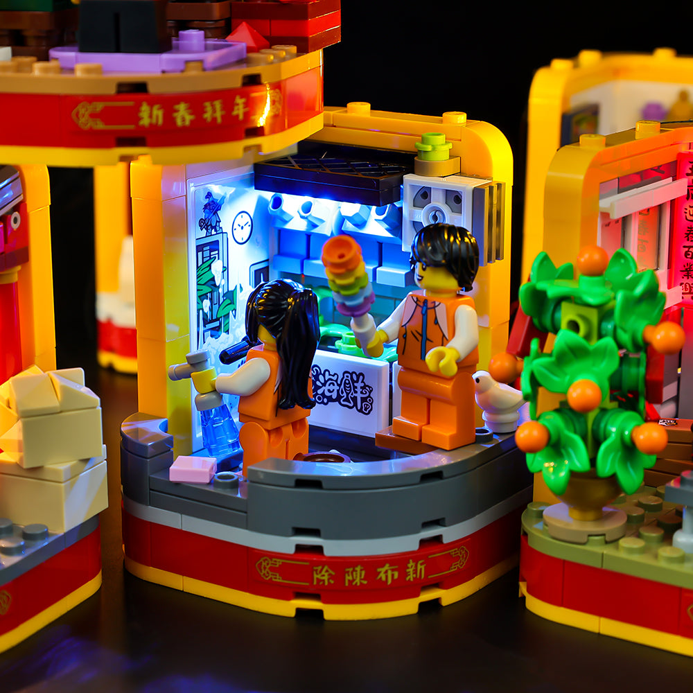 LEGO® Lunar New Year Traditions 80108 light kit, illuminated gallery view 11