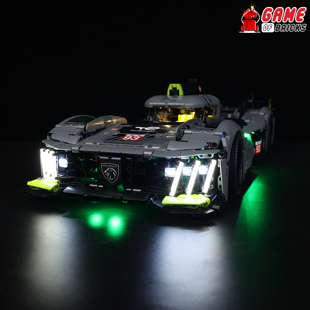LEGO-Compatible LED Lighting for Peugeot 9X8 Hybrid Sports Car