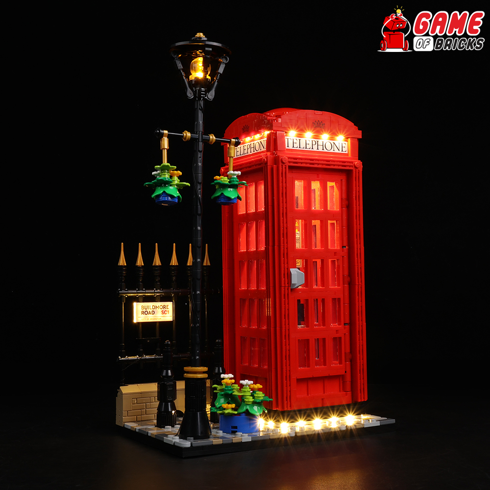 London Telephone Box 21347 LEGO lights