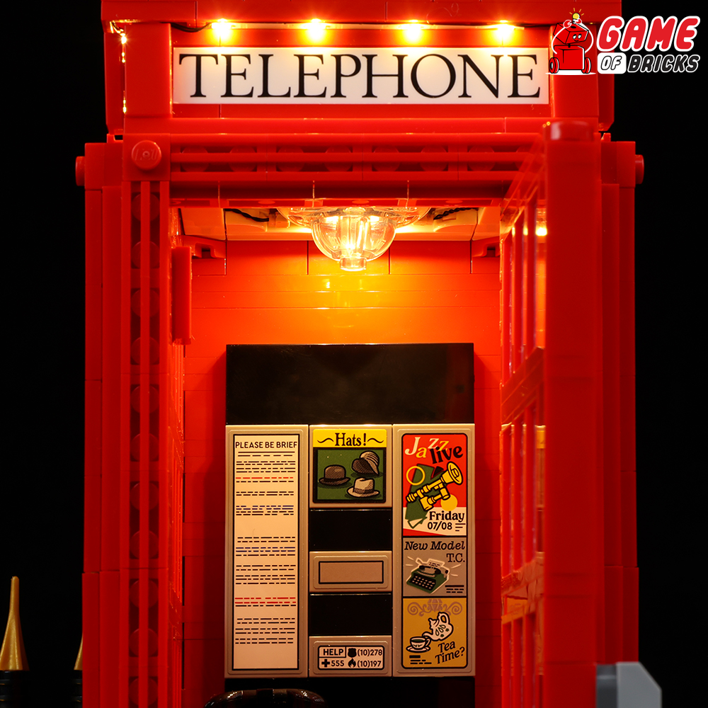 LEGO lights for Red London Telephone Box 21347 set