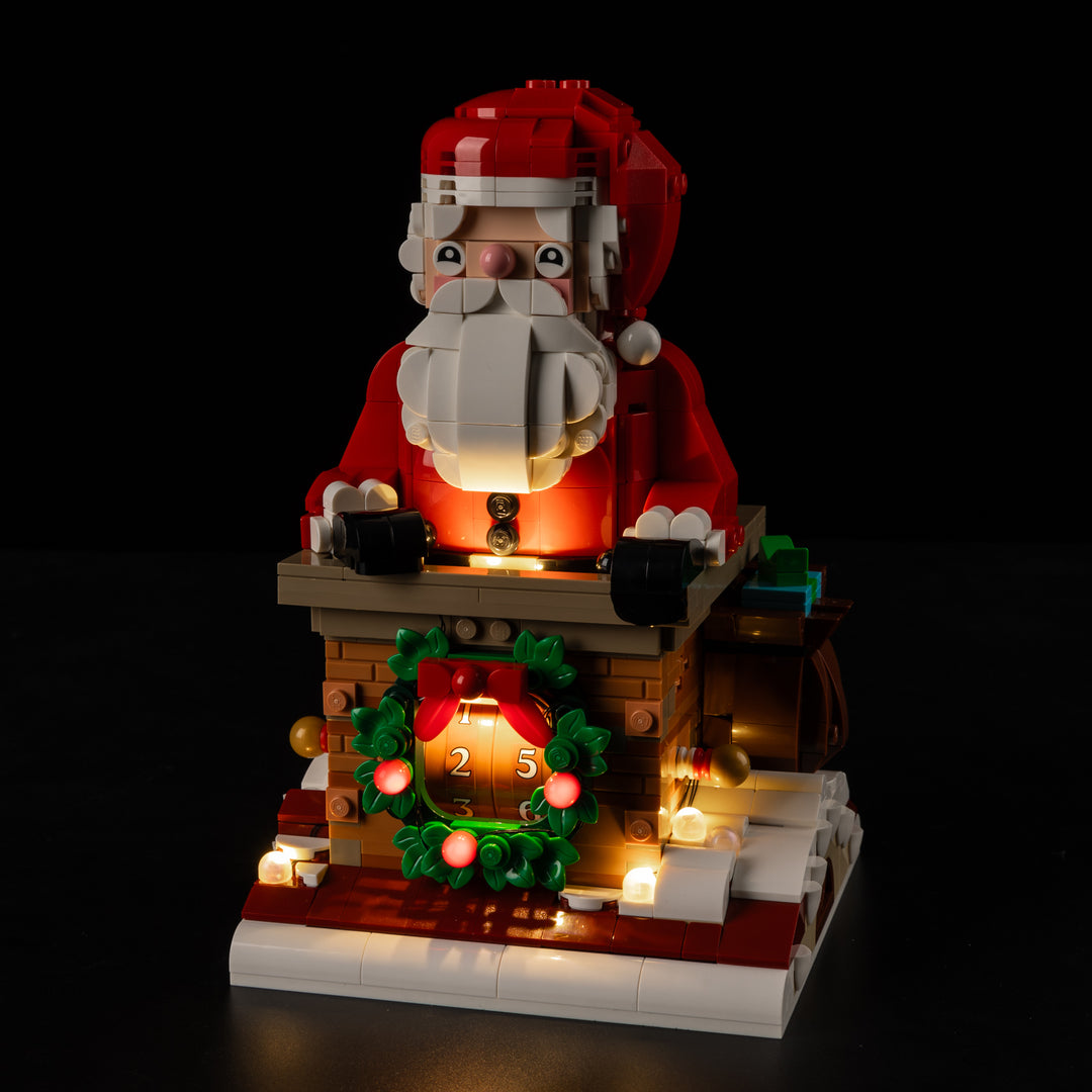 Illuminated LEGO Santa's Holiday Countdown 40874 with Game of Bricks light kit