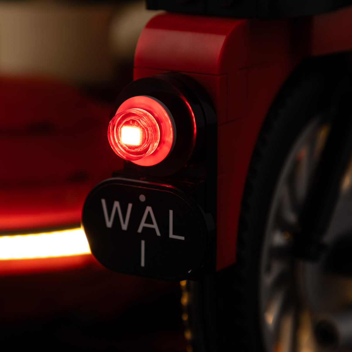 Red taillight on the Light Kit for LEGO® Wallace & Gromit 21371