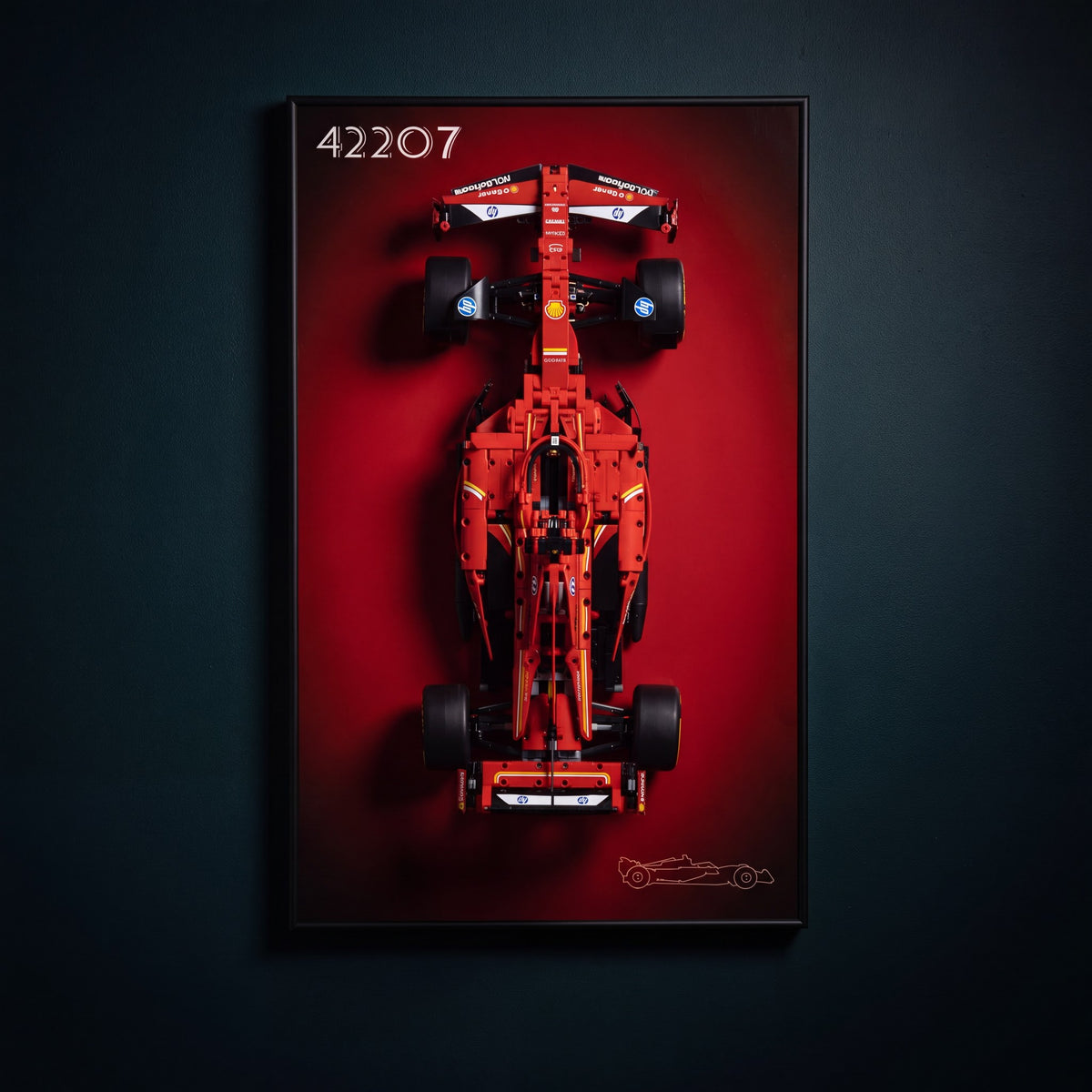 LEGO Ferrari SF-24 42207 wall mount - straight-on hero