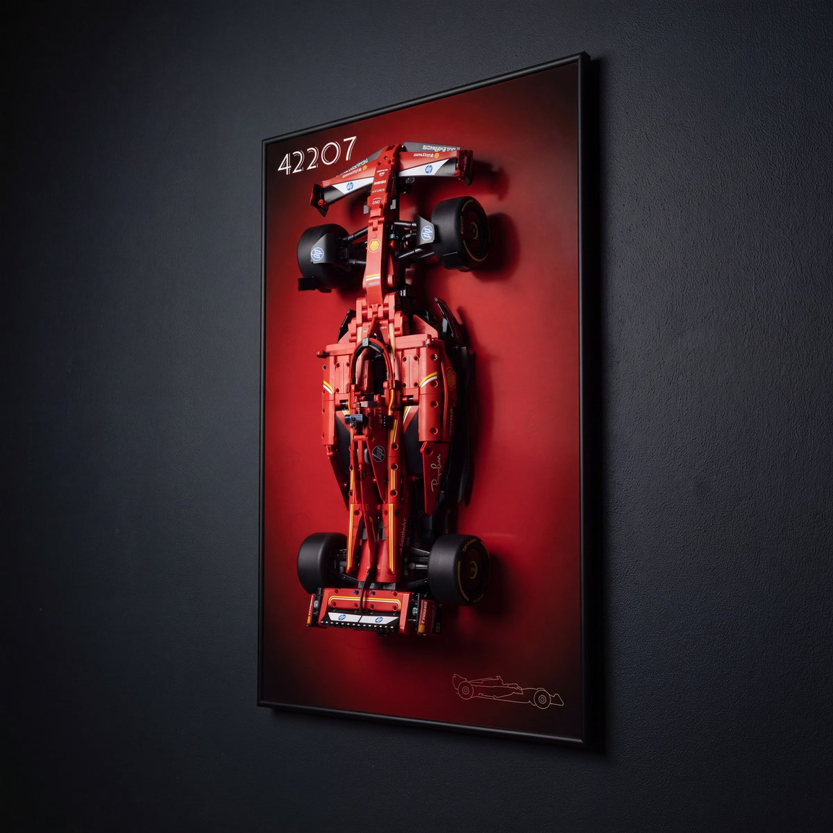 LEGO Ferrari SF-24 42207 wall mount - angled