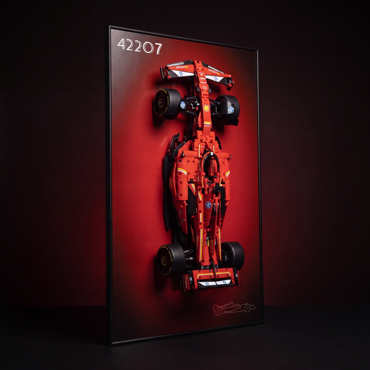 LEGO Ferrari SF-24 42207 wall mount - side