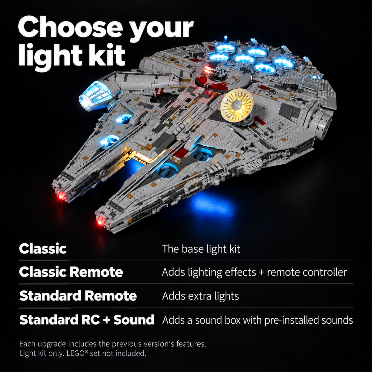 Light Kit for LEGO® Millennium Falcon 75192