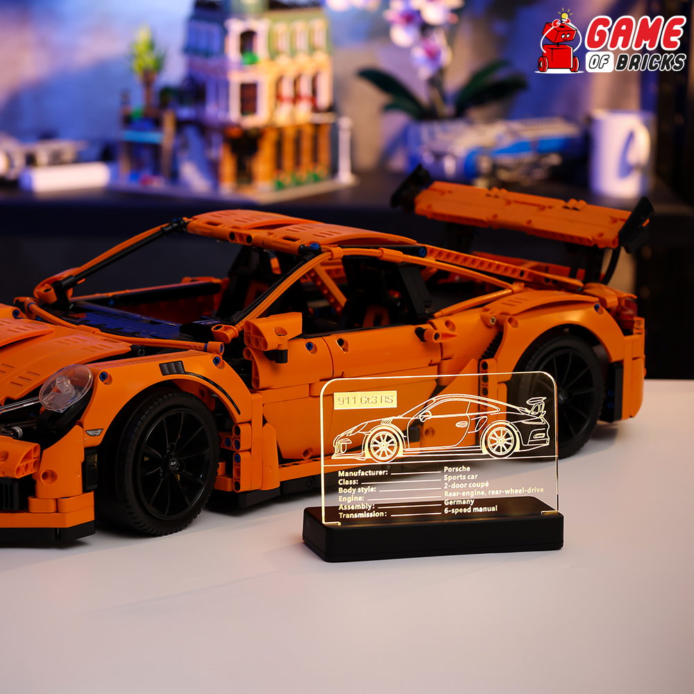 LED Nameplate for LEGO Porsche 911 GT3 RS 42056