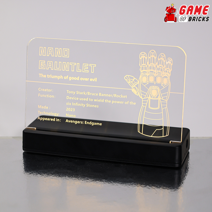 LED Nameplate for LEGO Nano Gauntlet 76223