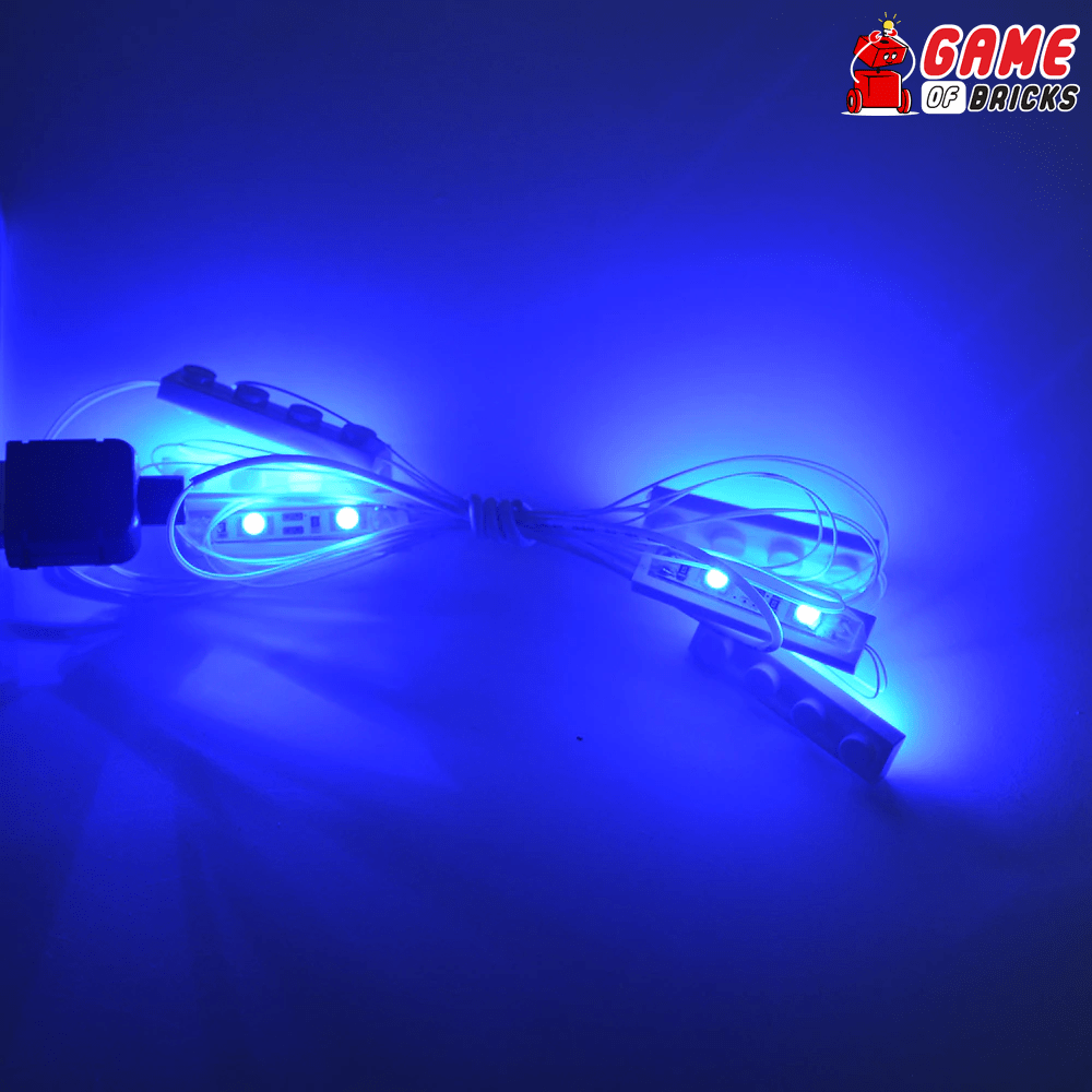 Blue 6 in 1 USB LED LEGO Lighting Kit