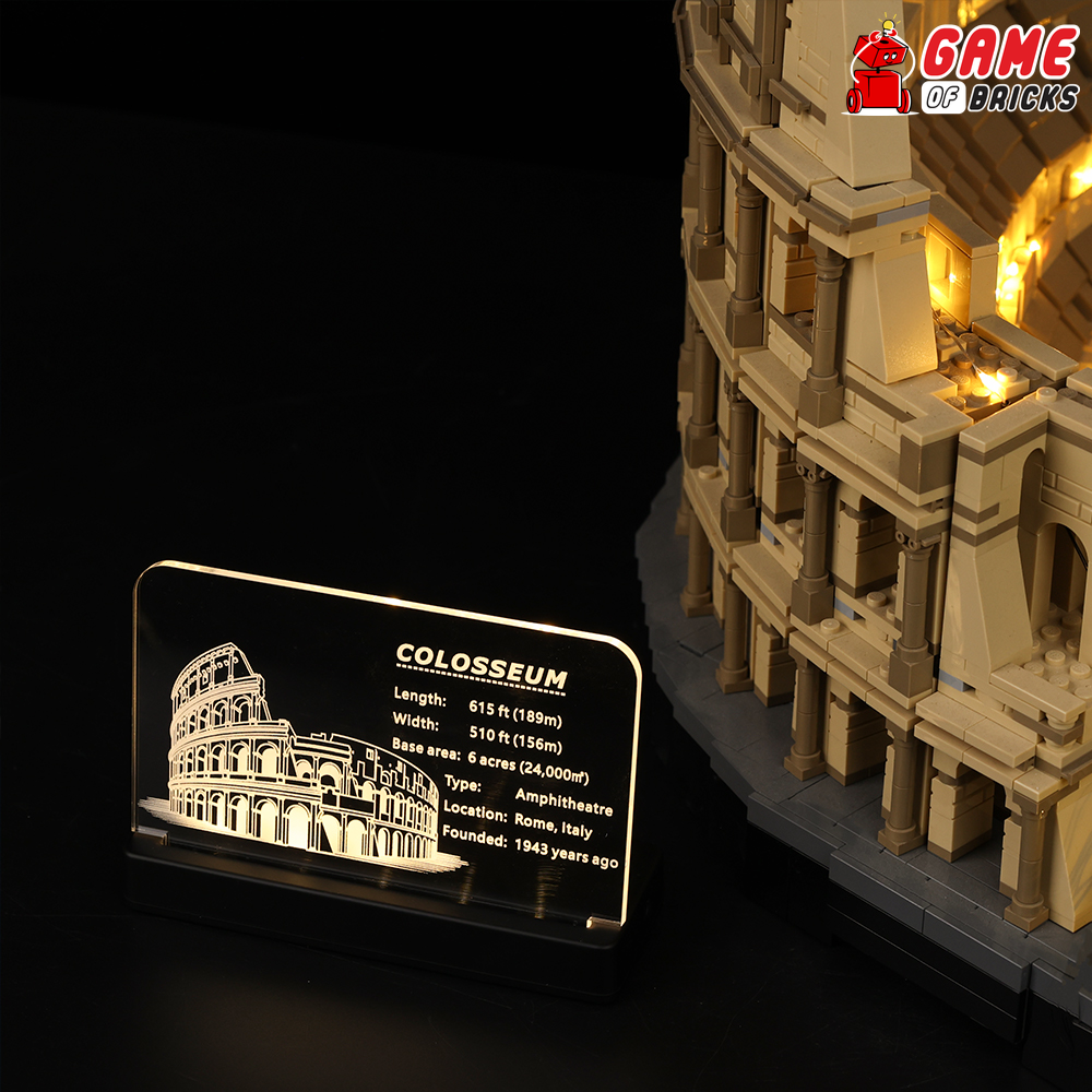 LED Nameplate for LEGO Colosseum 10276