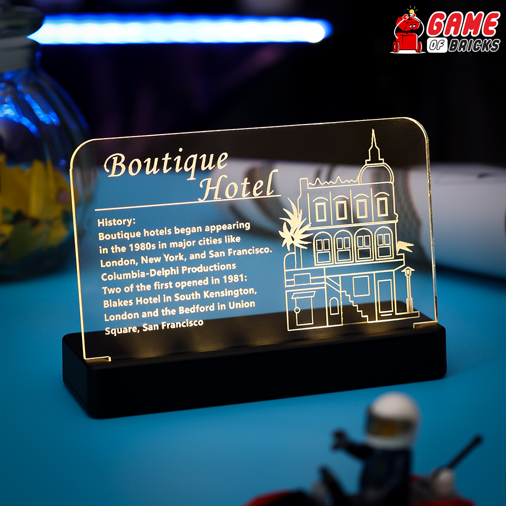 LED Nameplate for LEGO Boutique Hotel 10297