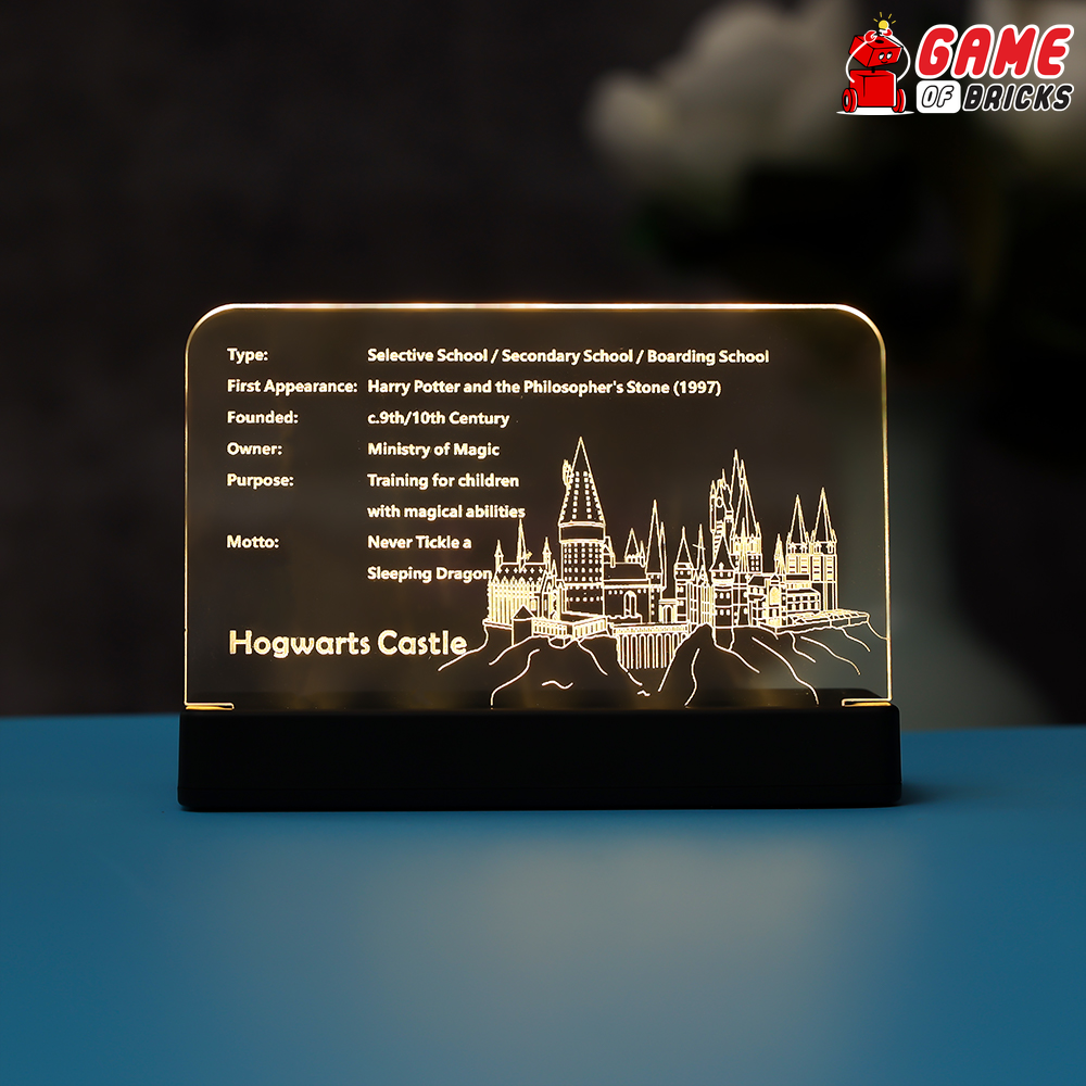 LED Nameplate for LEGO Hogwarts Castle 71043