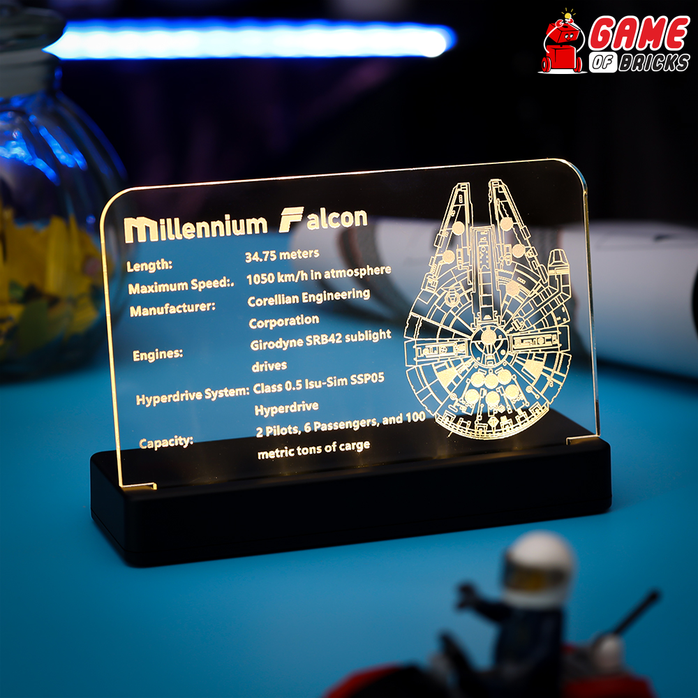 LED Nameplate for LEGO Millennium Falcon 75192