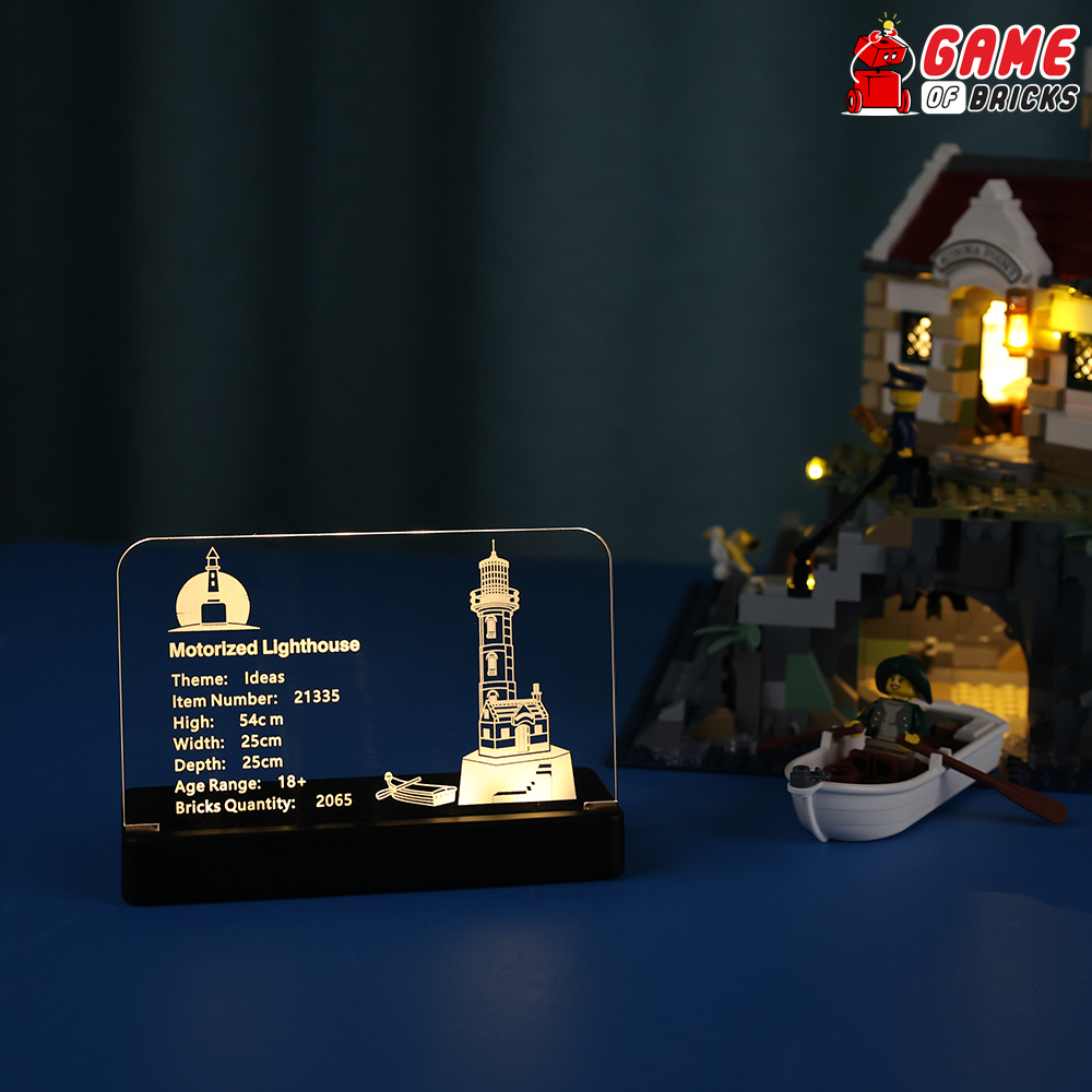LED Nameplate for LEGO Motorized Lighthouse 21335