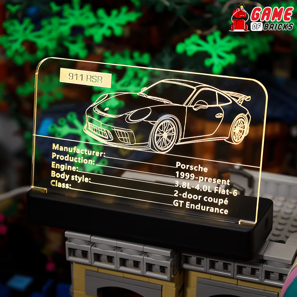 LED Nameplate for LEGO Porsche 911 RSR 42096