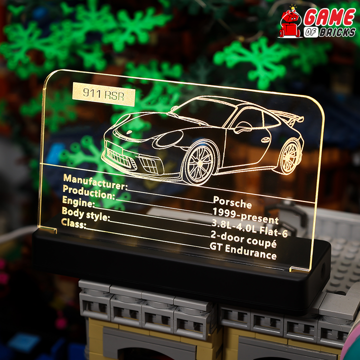 LED Nameplate for LEGO Porsche 911 RSR 42096