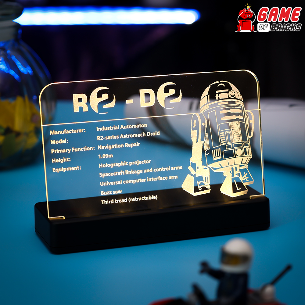 LED Nameplate for LEGO R2-D2 75308