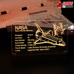 LED Nameplate for LEGO NASA Space Shuttle Discovery 10283
