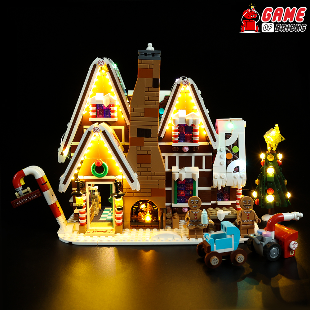 LEGO Gingerbread House lights
