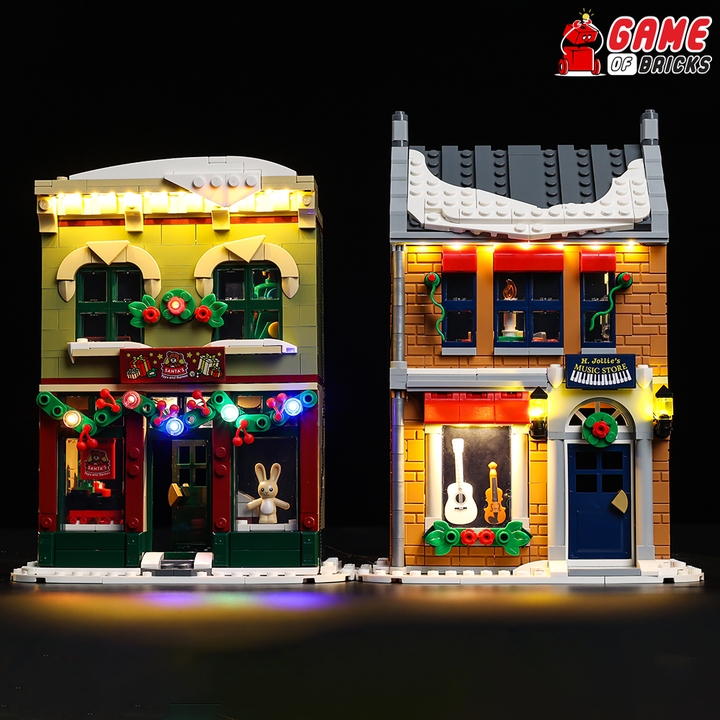 Holiday Main Street set with lights
